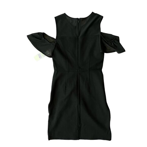 The French Connection Size 6 Little Black Cocktail Dress Cold Shoulder NWT - Picture 3 of 7